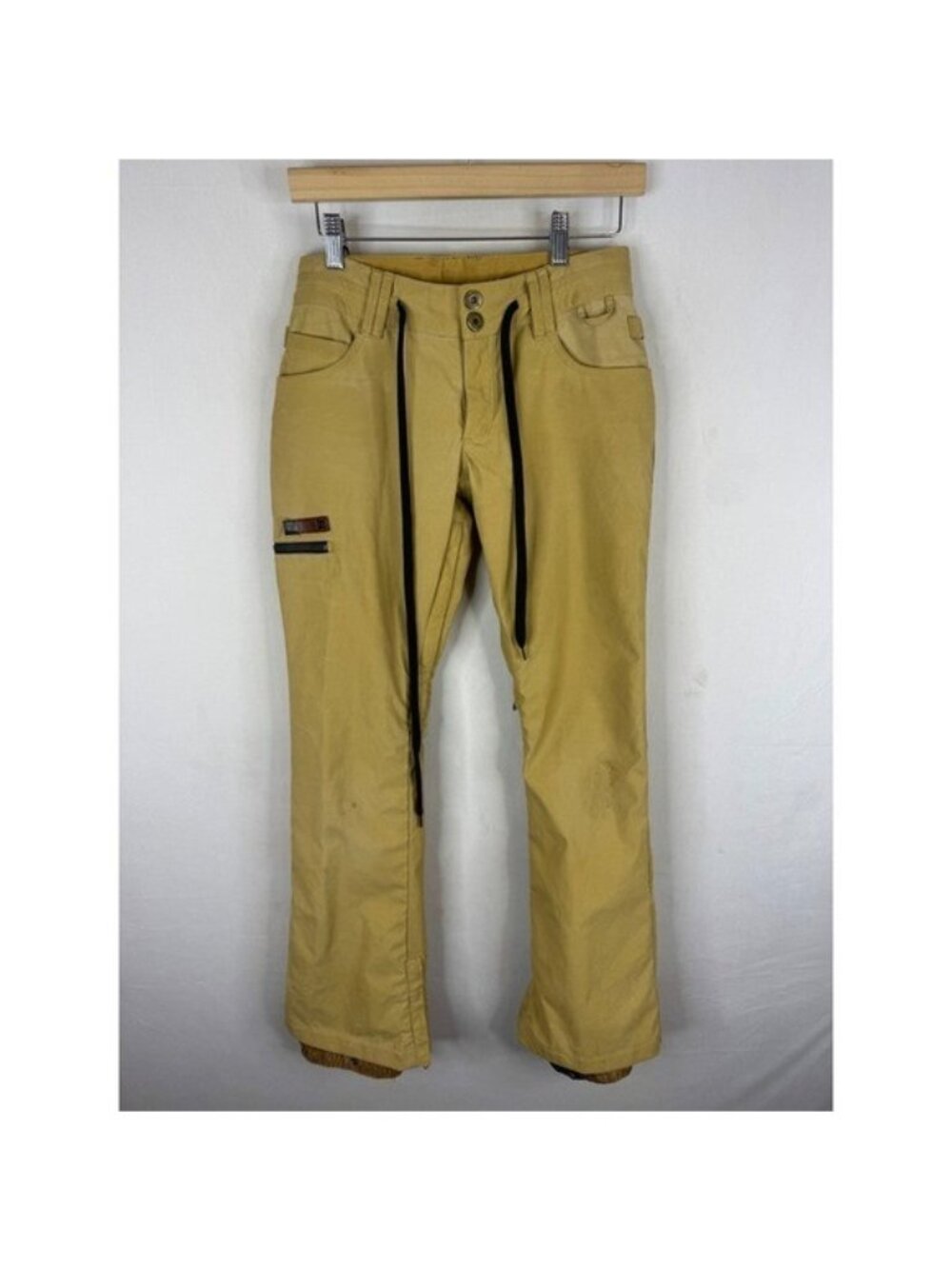 DC Shoes 15K Waterproof Snowboard Pants Tan Mustard Yellow XS Vented Gaiters